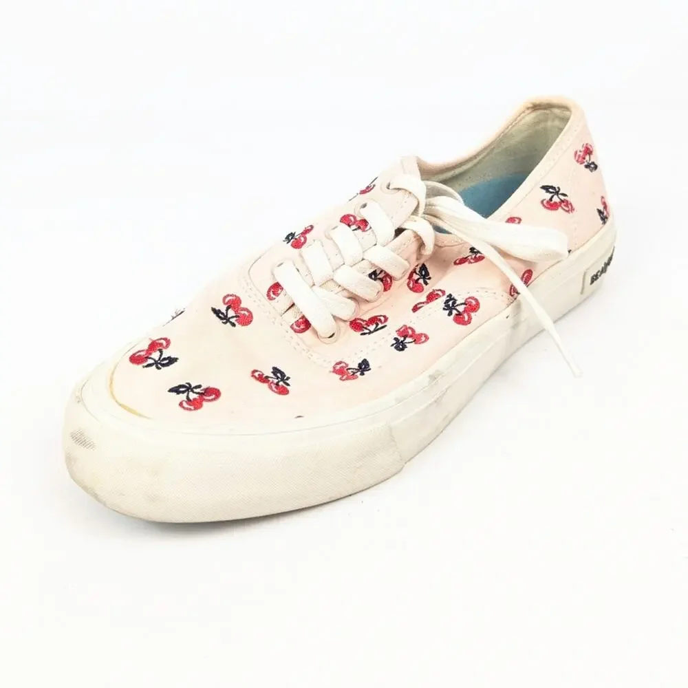J. Crew SeaVees Embroidered Cherries Casual Legend Sneakers Size 8